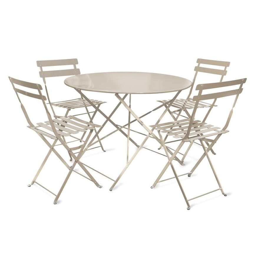Steel Folding Bistro Set in a Clay Finish 