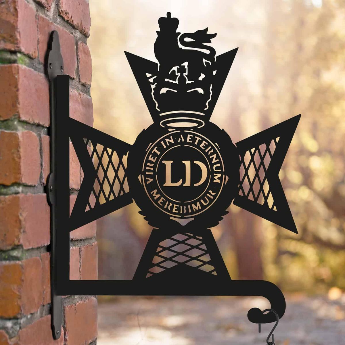 Steel Light Dragoons Regiment Hanging Basket Bracket in Situ