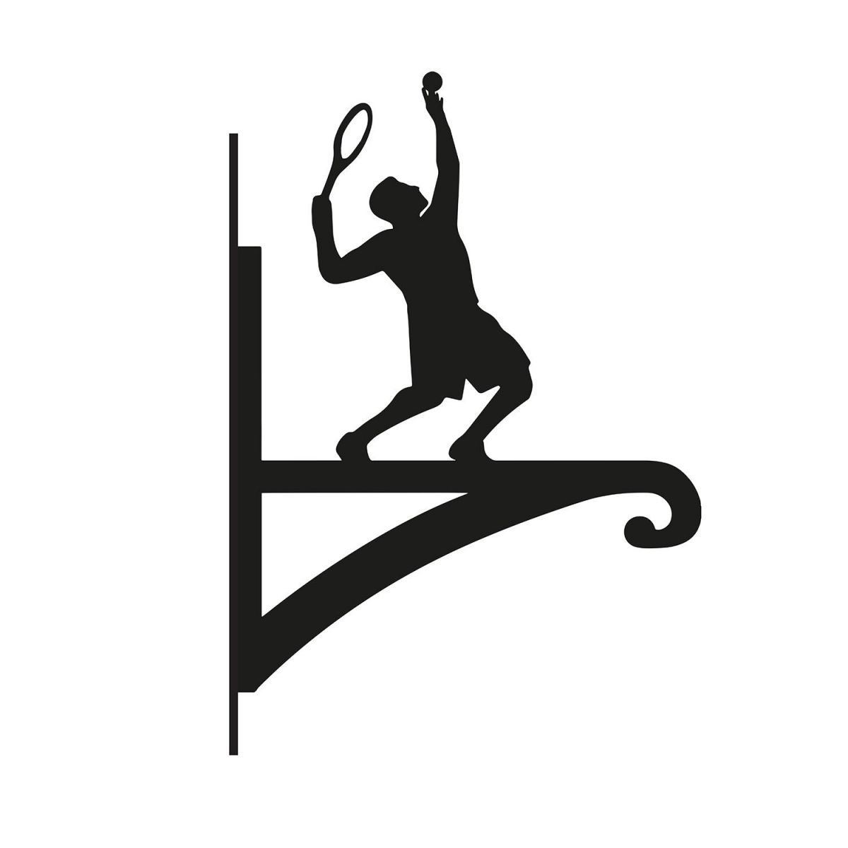 Close-Up of Steel Male Tennis Player Hanging Basket Bracket
