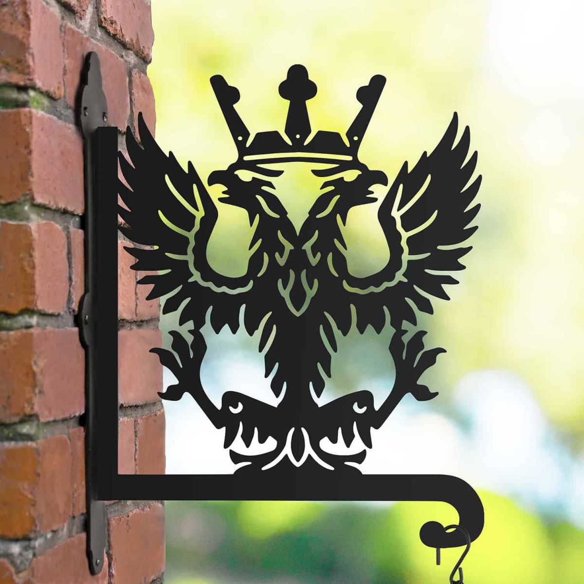 Steel Hanging Basket Bracket with Mercian Regiment Motif