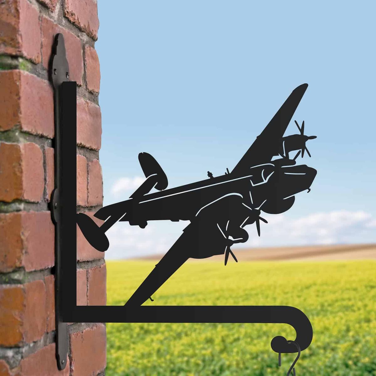 Steel Hanging Basket Bracket with RAF Avro Shackleton Topper