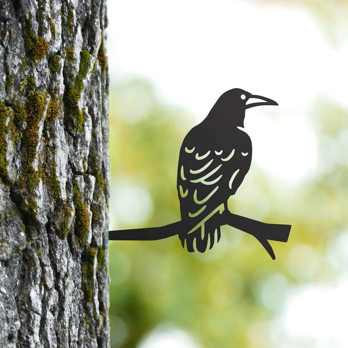 Steel Rook Bird Tree Spike - Black