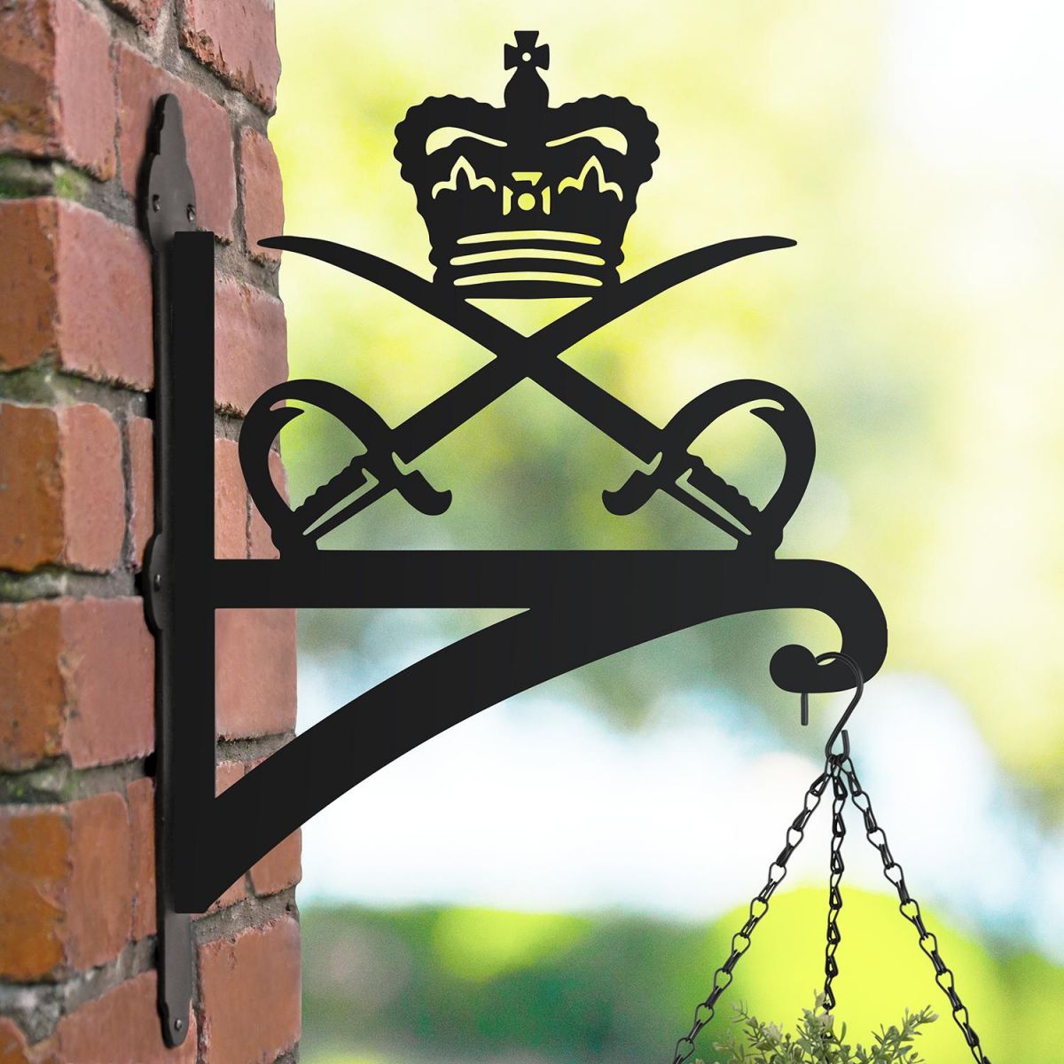 Steel Hanging Basket Bracket with Royal Army Physical Training Corps Motif