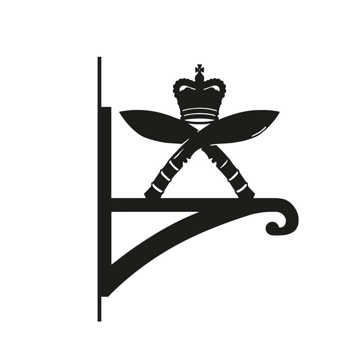 Close-Up of Steel Royal Gurkha Rifles Regiment Hanging Basket Bracket