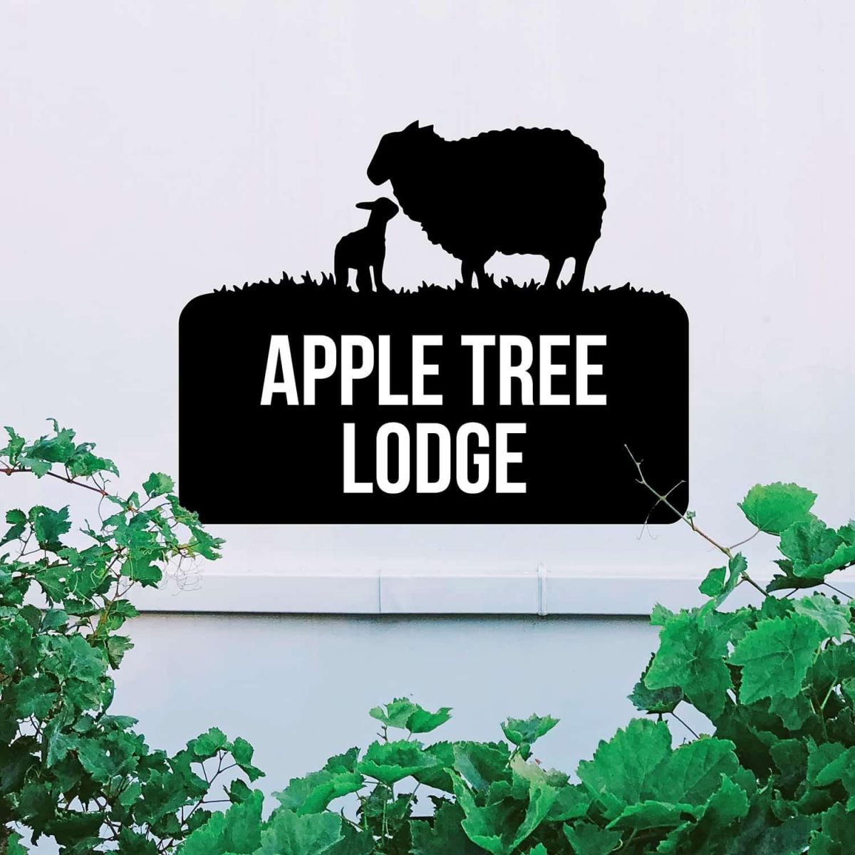 Steel Sheep & Lamb House Name Sign