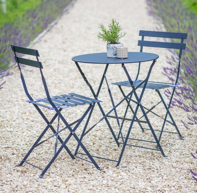 Steel Folding Bistro Set in Situ Outside