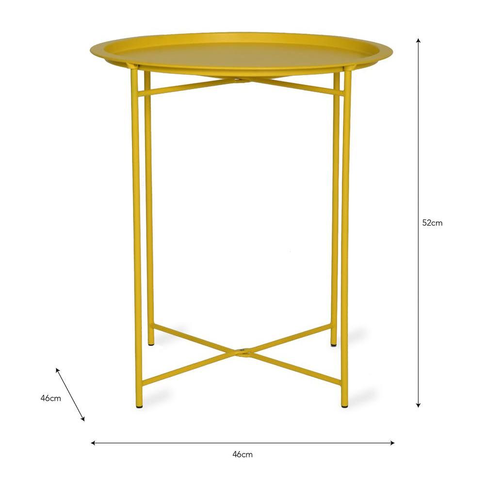 Steel Yellow Side Table Dimensions