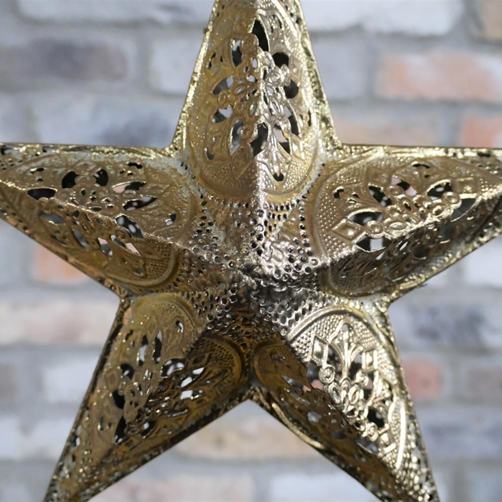Close-Up of Stunning Golden Star Interior Hanging Decoration