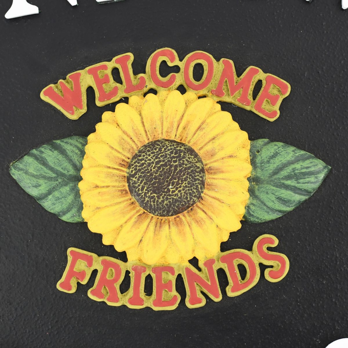 Sunflower Cast Iron Effect Oval House Name Sign
