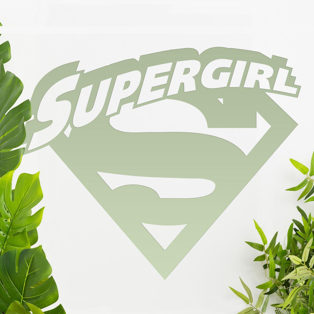 "Supergirl" Wall Art Finished in Light Green