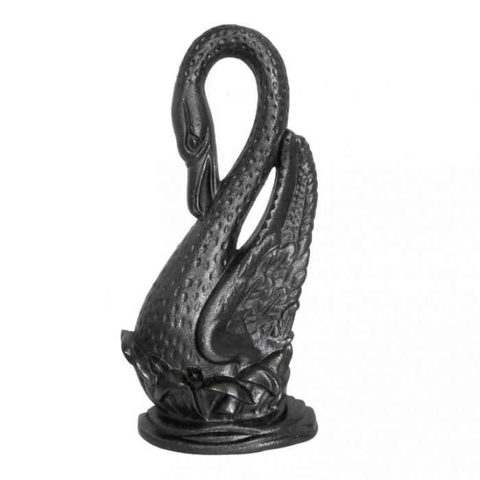 Cast Iron Swan Door Porter Finished in a Natural Iron Finish