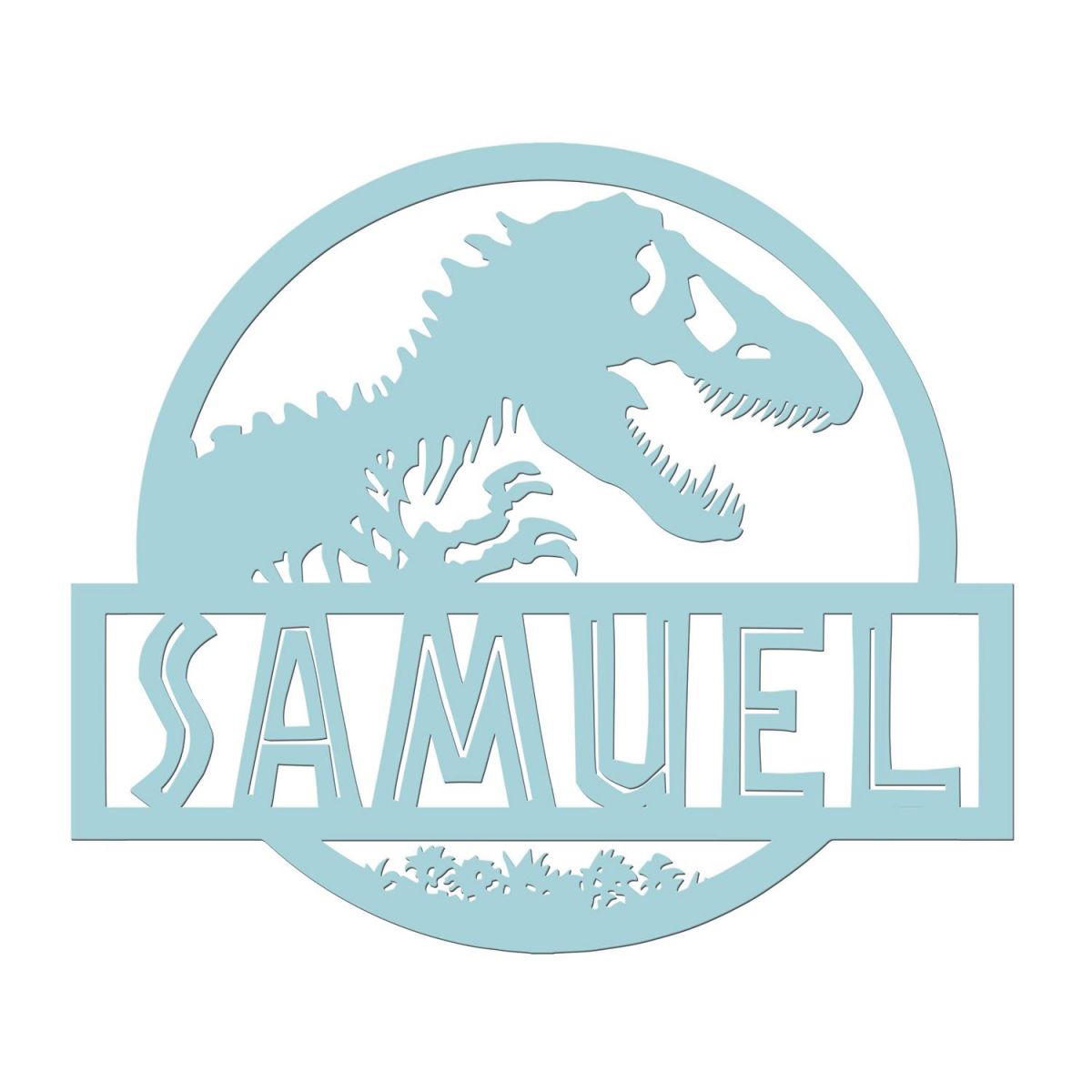 T-Rex Steel Monogram Steel House Name Sign Finished in Blue