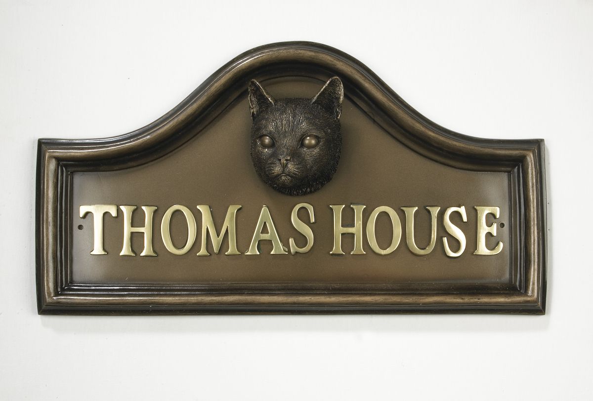 Tabby Cat House Name Plaque