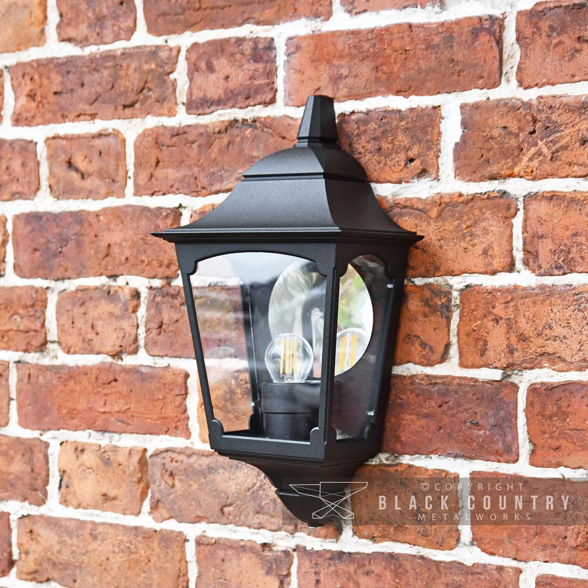 "Tattershall Thorpe" Half Wall Lantern Finished in Black