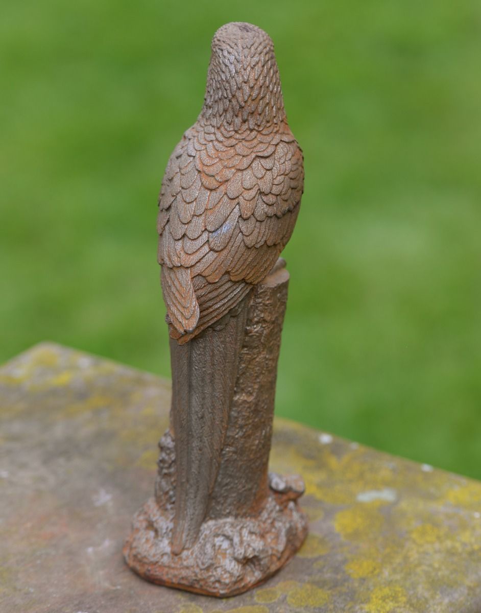 Feathers on Cast Iron Parrot 