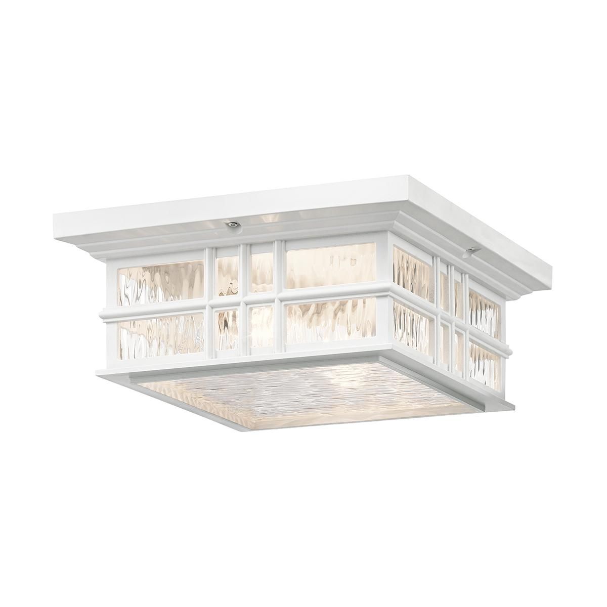"The Bungalow" White Flush Ceiling Light in a White Finish