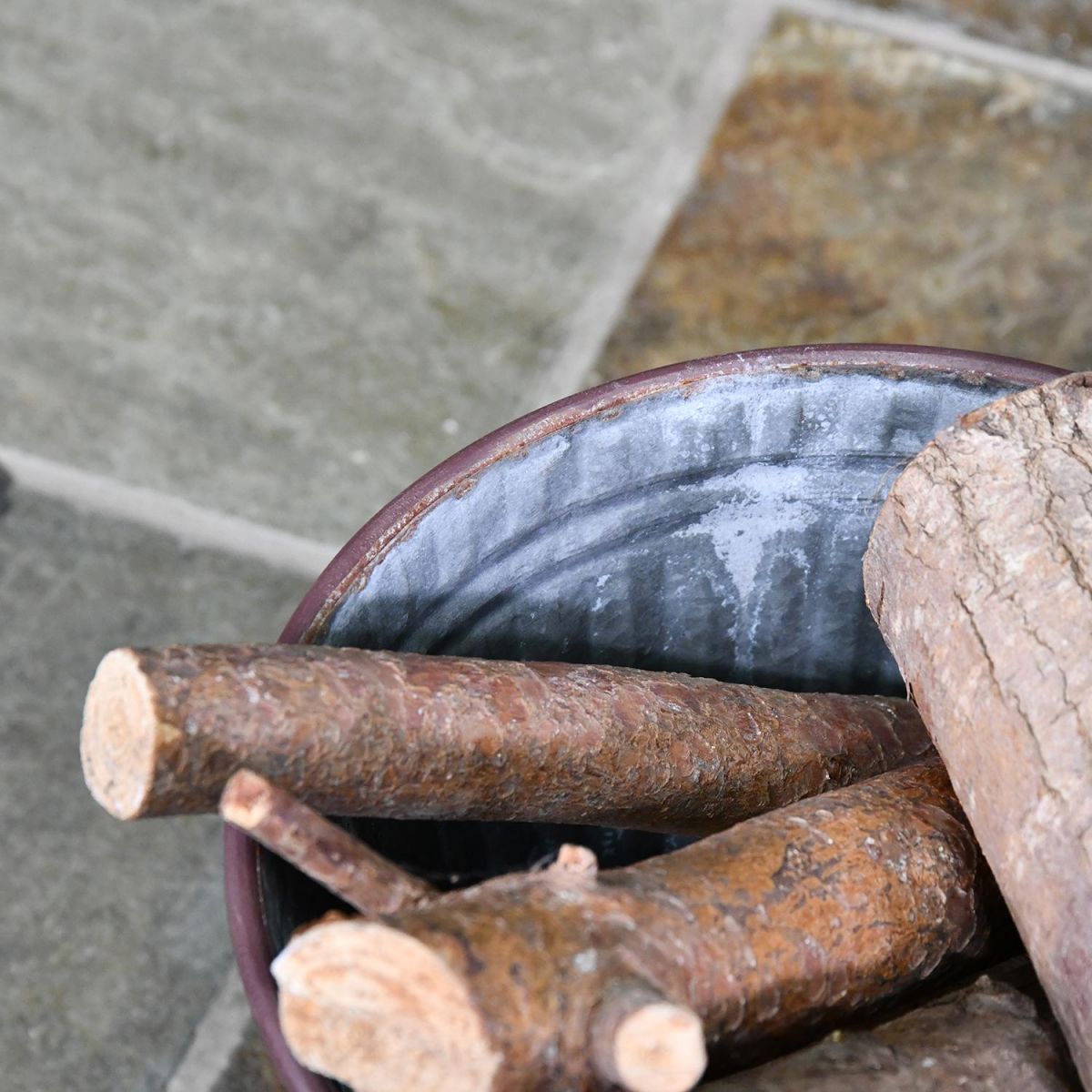 "The Burley" Vase Log Basket Holding Logs