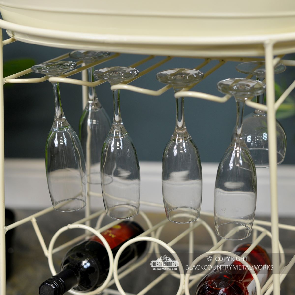 Close-up of the Wine Glass Holder in Use