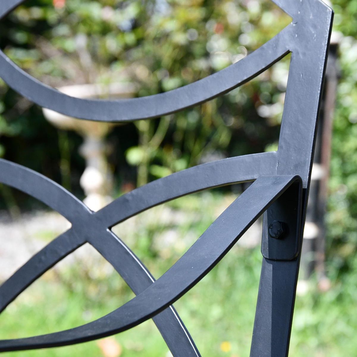 Modern Design on the Back Rest of the "The Dudley" Garden Bench