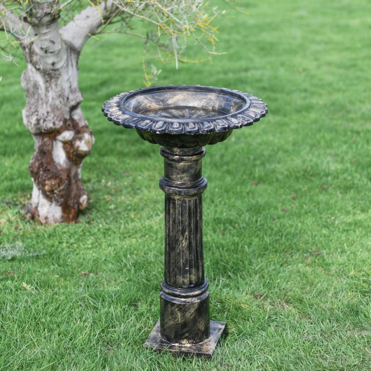 Brushed Gold "Fortis" Bird Bath