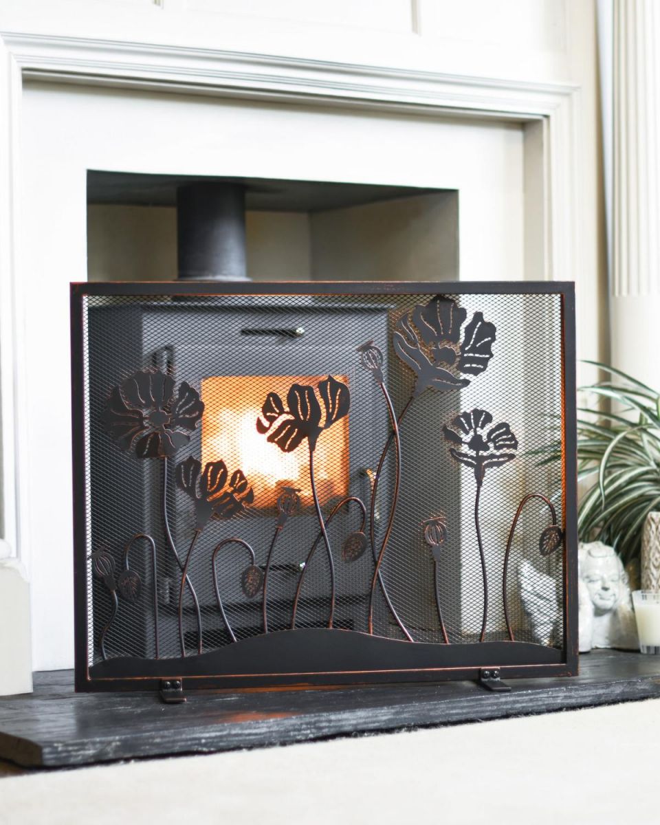 "The Meadow" Antique Fire Guard In Situ