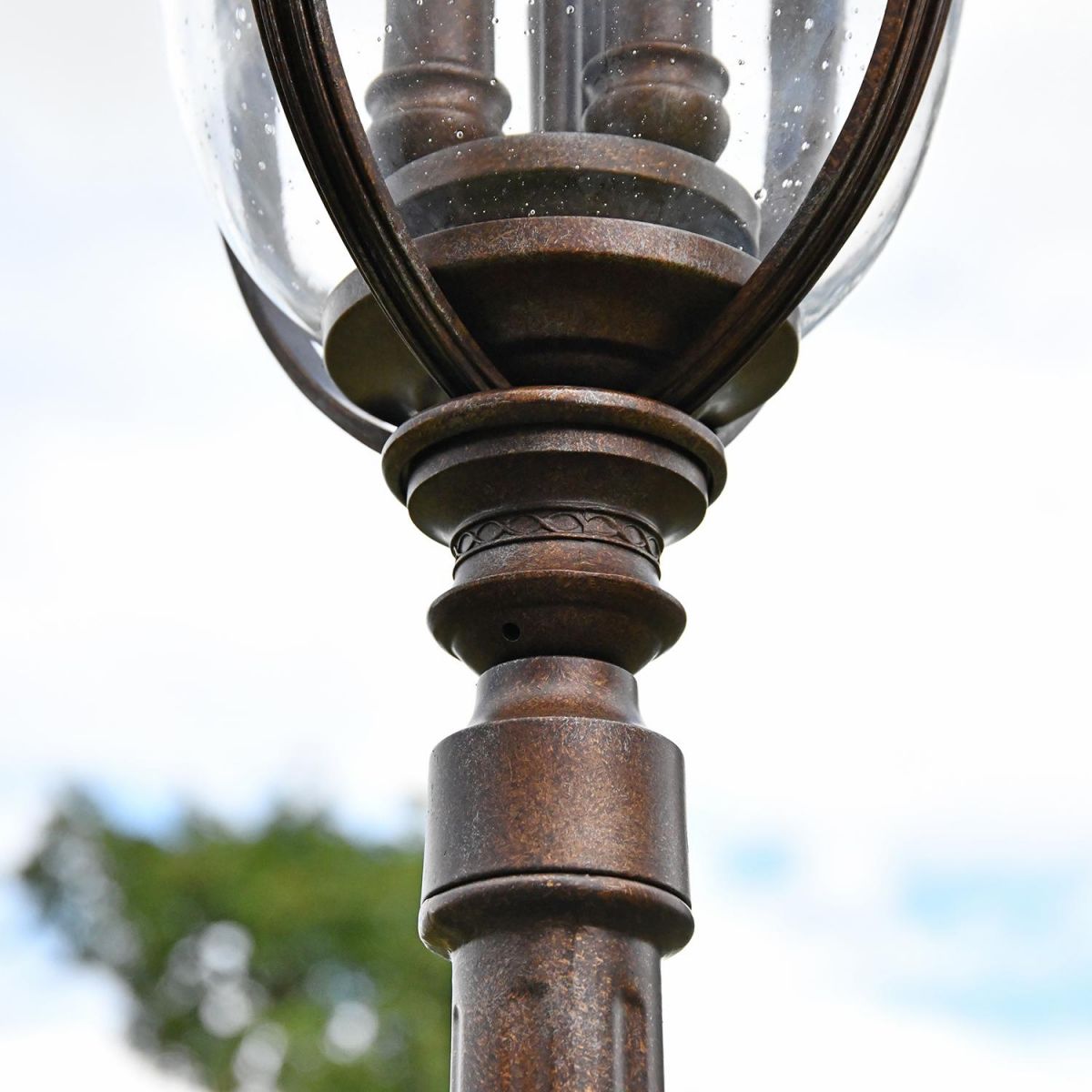 Close-up of the Bronze Finish on the Lamp Post