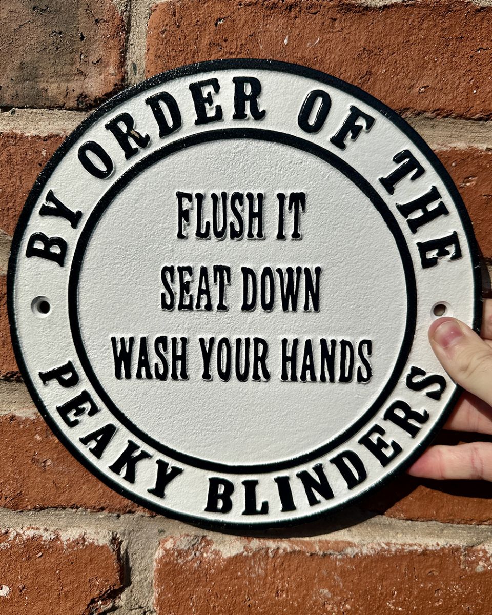 Cast Iron Peaky Blinders Toilet Rules Wall Sign