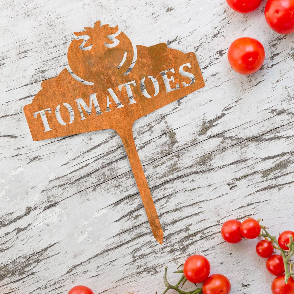 "Tomatoes" Vegetable Label Created From Steel