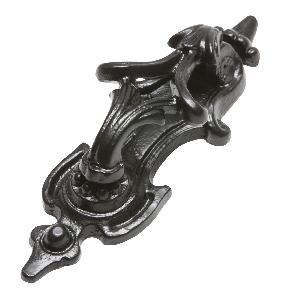 Traditional Black Iron Gothic "Rawnsley Pattern" Door Knocker