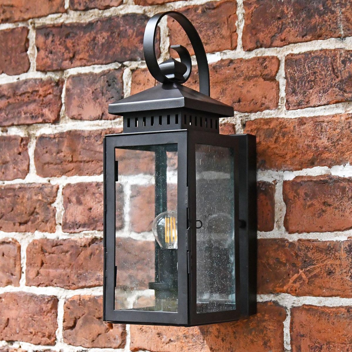 Traditional Flush Coastal Wall Lantern in situ