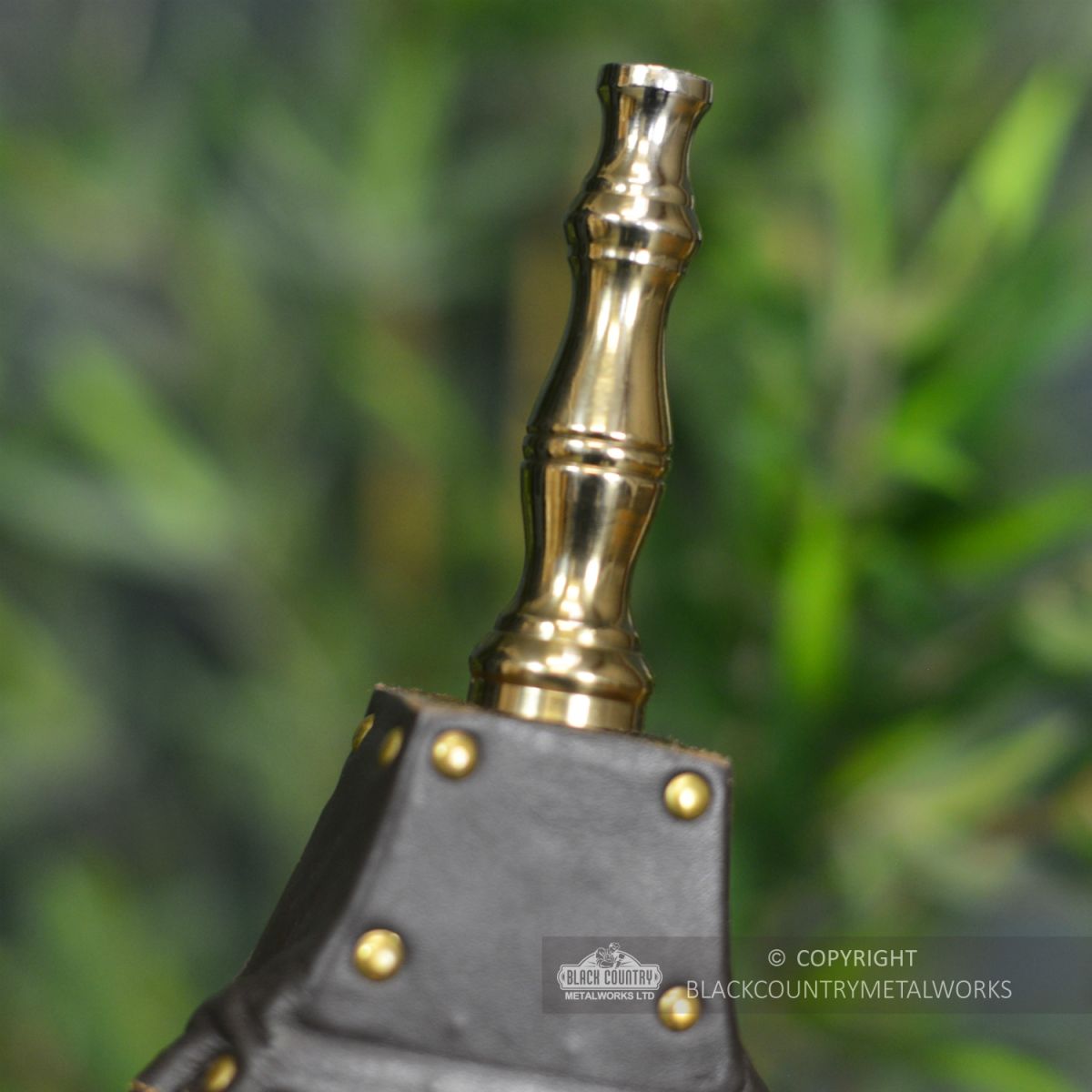 Traditional Hardwood and Leather Fireplace Bellows With Brass Nozzle