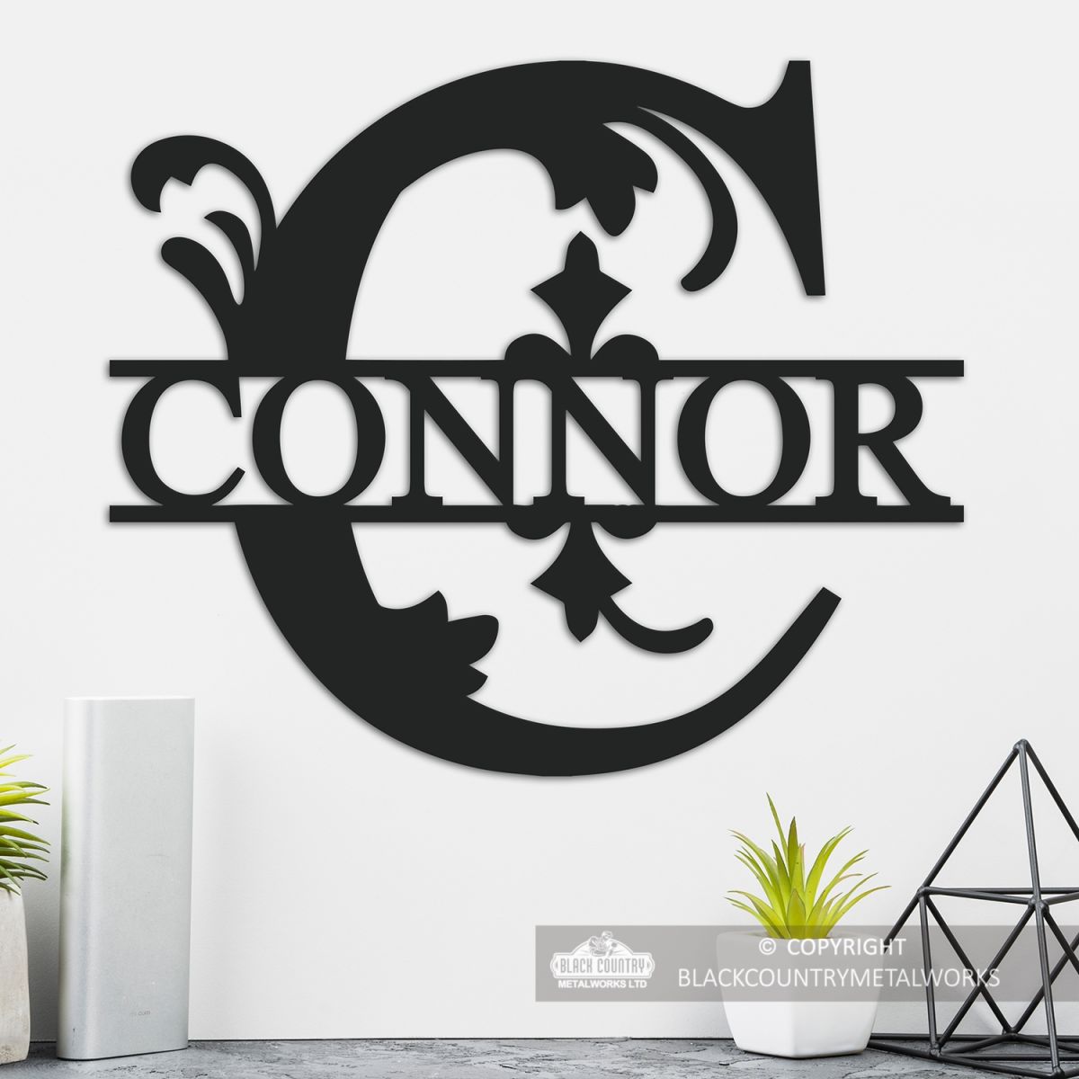 Letter C Personalised Monogram Name Sign in Situ in the Home