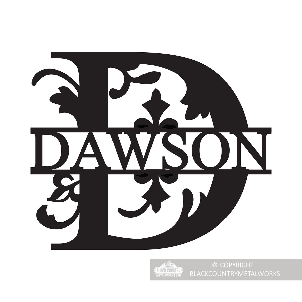 Letter D Monogram Name Sign Personalised with the Name Connor