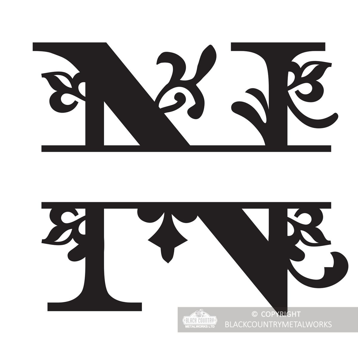 Letter N Personalised Monogram Name Sign