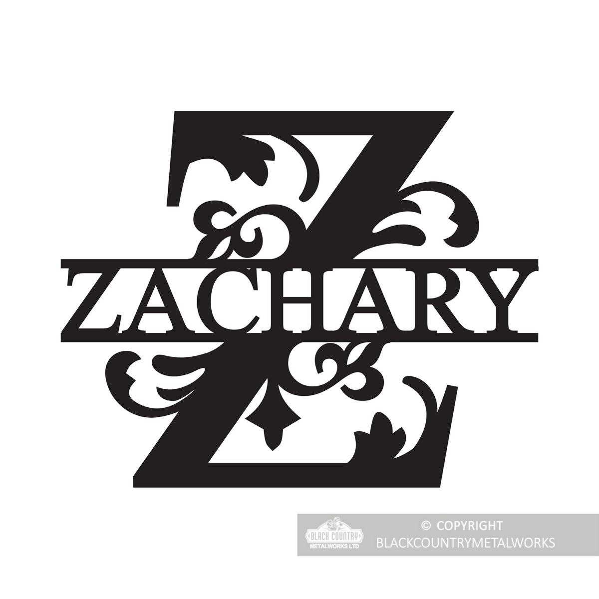 Letter Z Monogram Name Sign Personalised with the Name Zachary