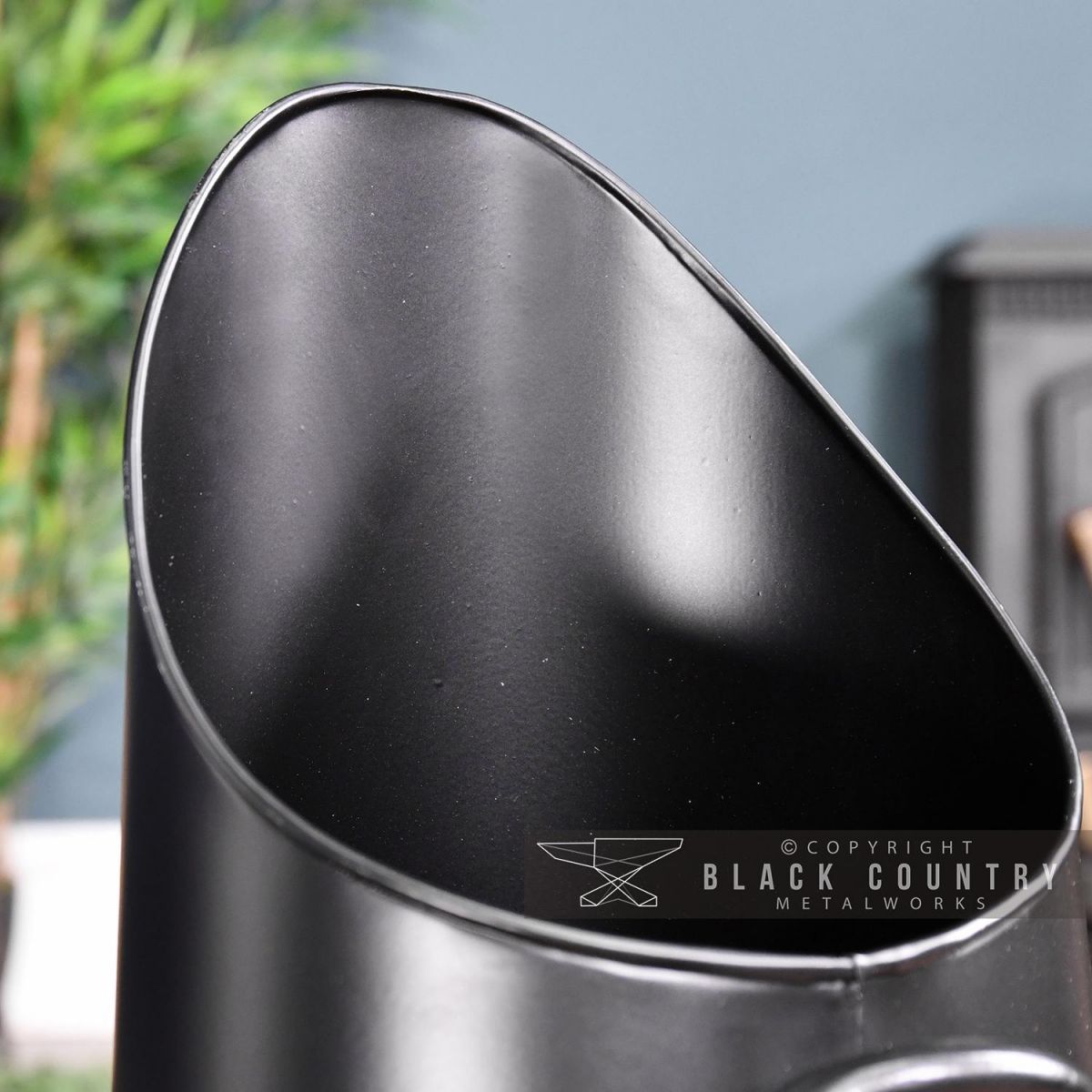 Close-up of the Black Lip on the Coal Hod