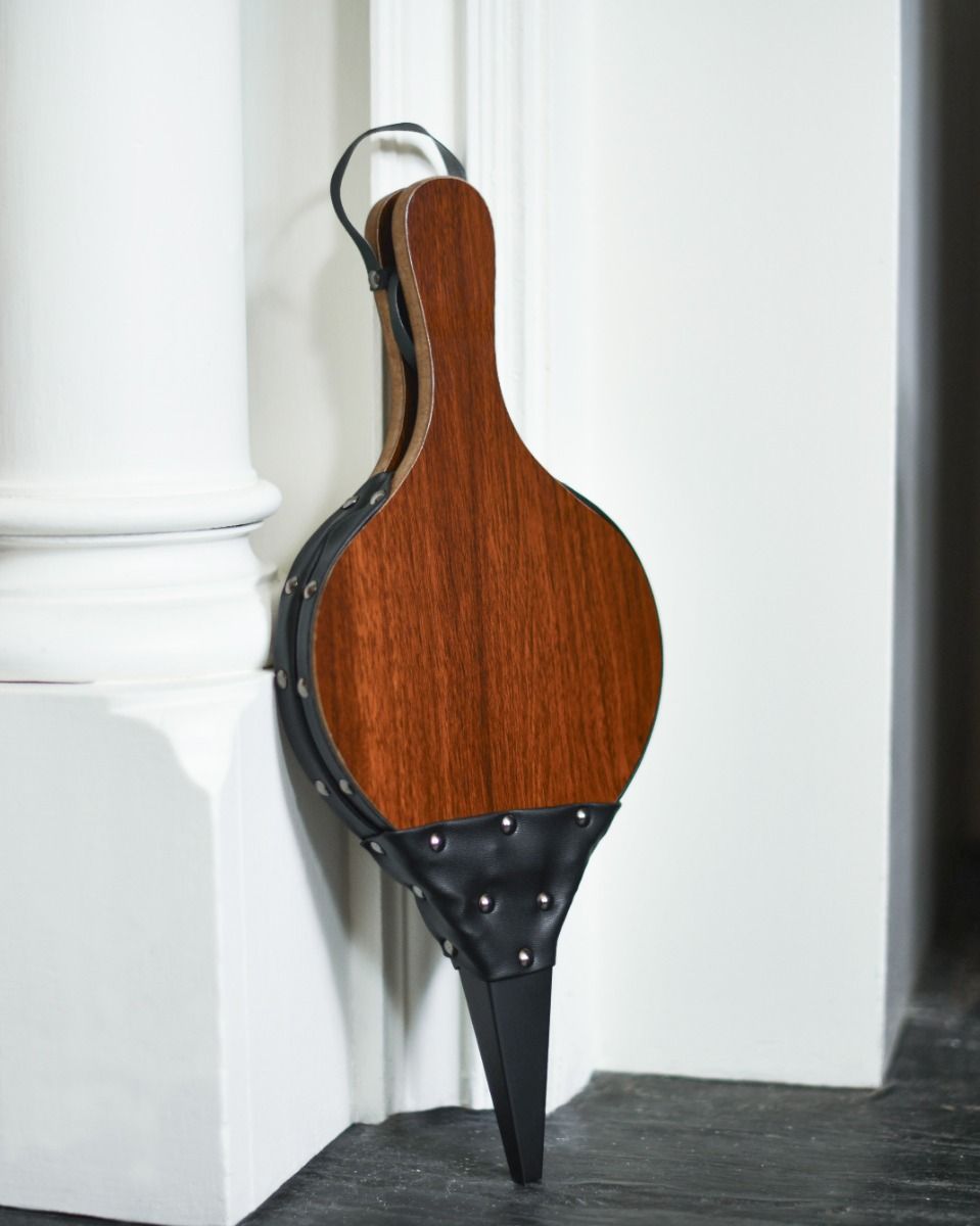Traditional Rounded Wooden & Black Leather Fire Bellows