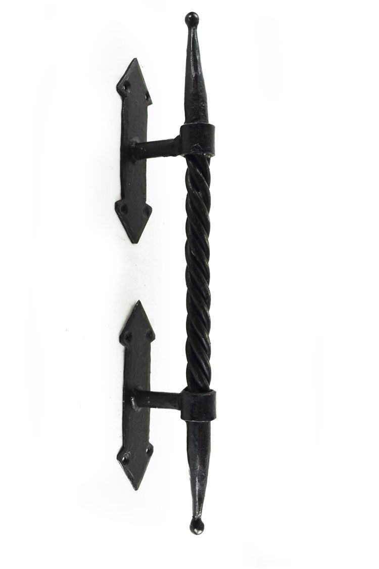 twisted iron medieval door pull