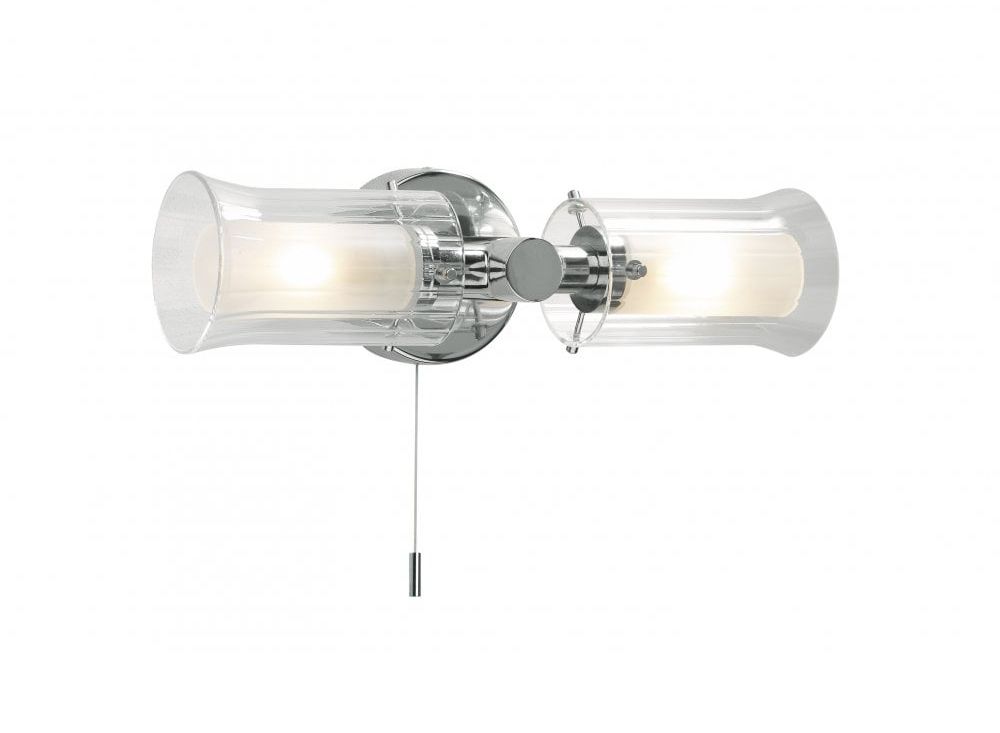 Two Bulb Contemporary Bathroom Wall Light