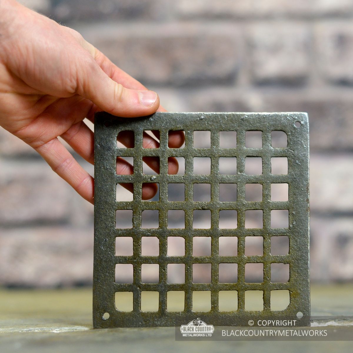 Square Cast Iron Air Cover to Scale