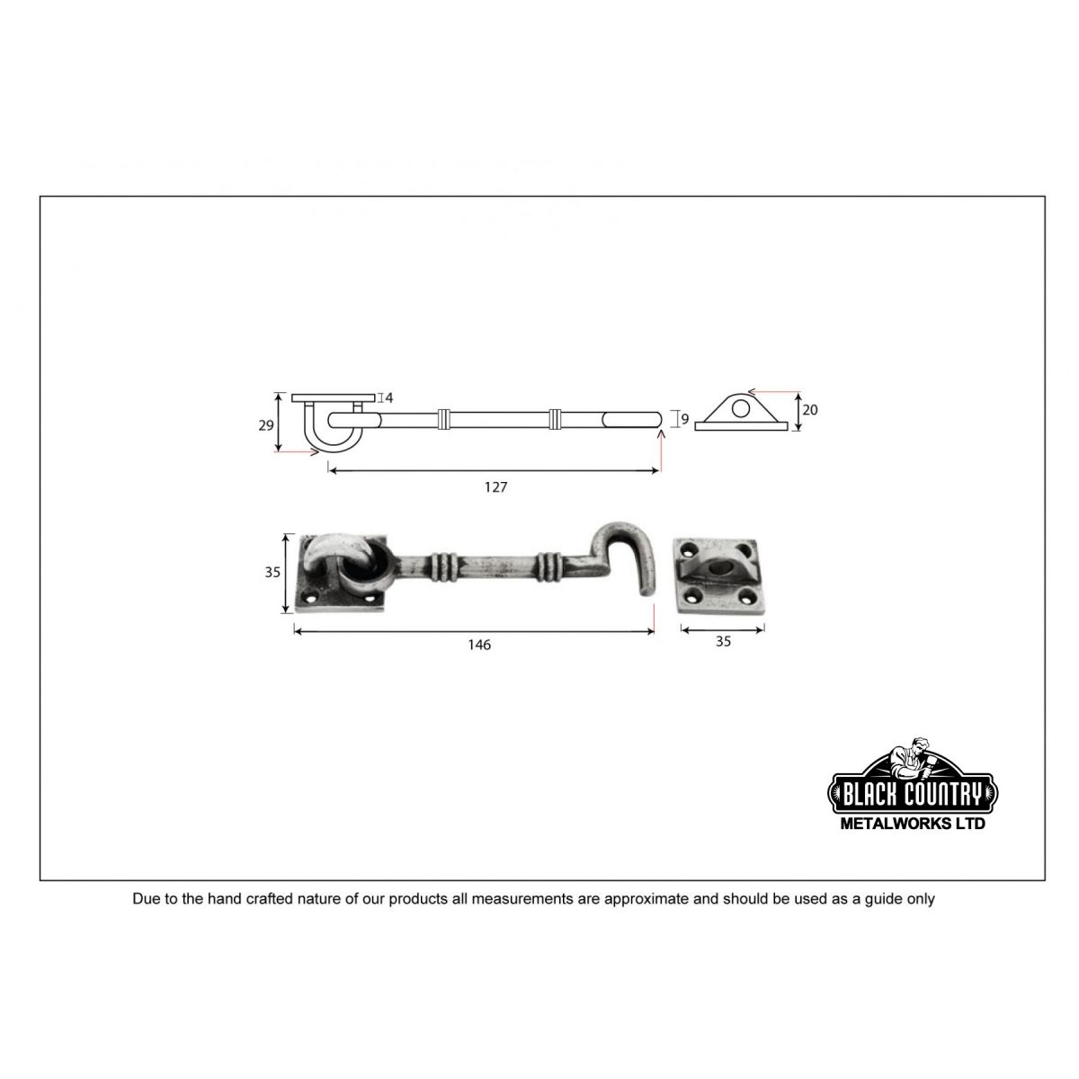 Ribbed Cabin Hook Dimensions 