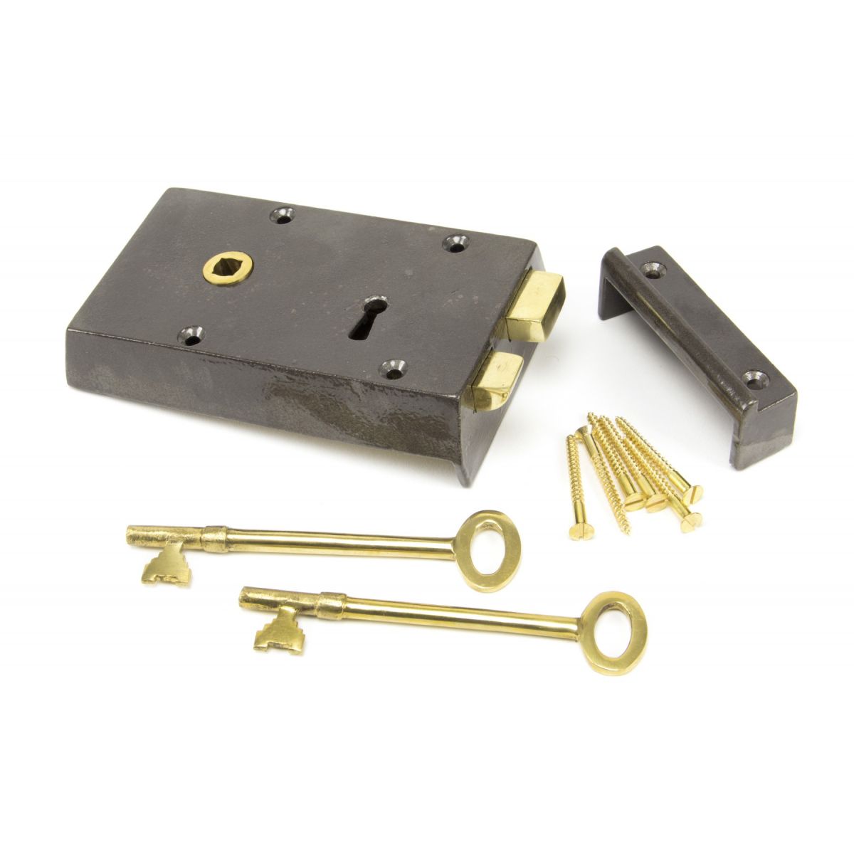 Left Hand Iron Rim Lock - Small - With Keys and Keep 