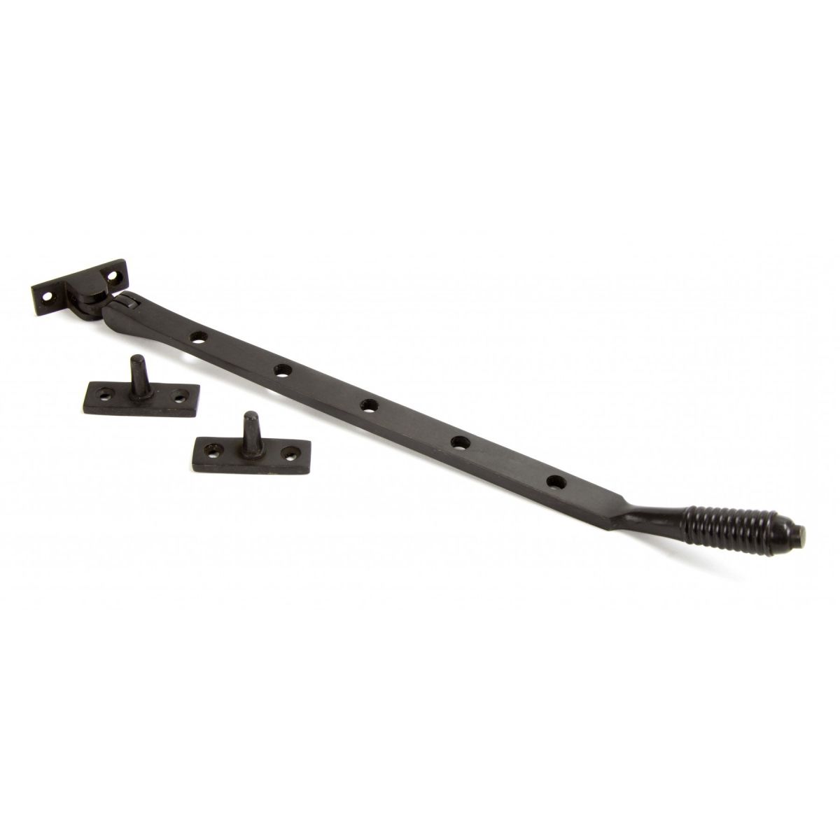 Aged Bronze Reeded Window Stay 12"