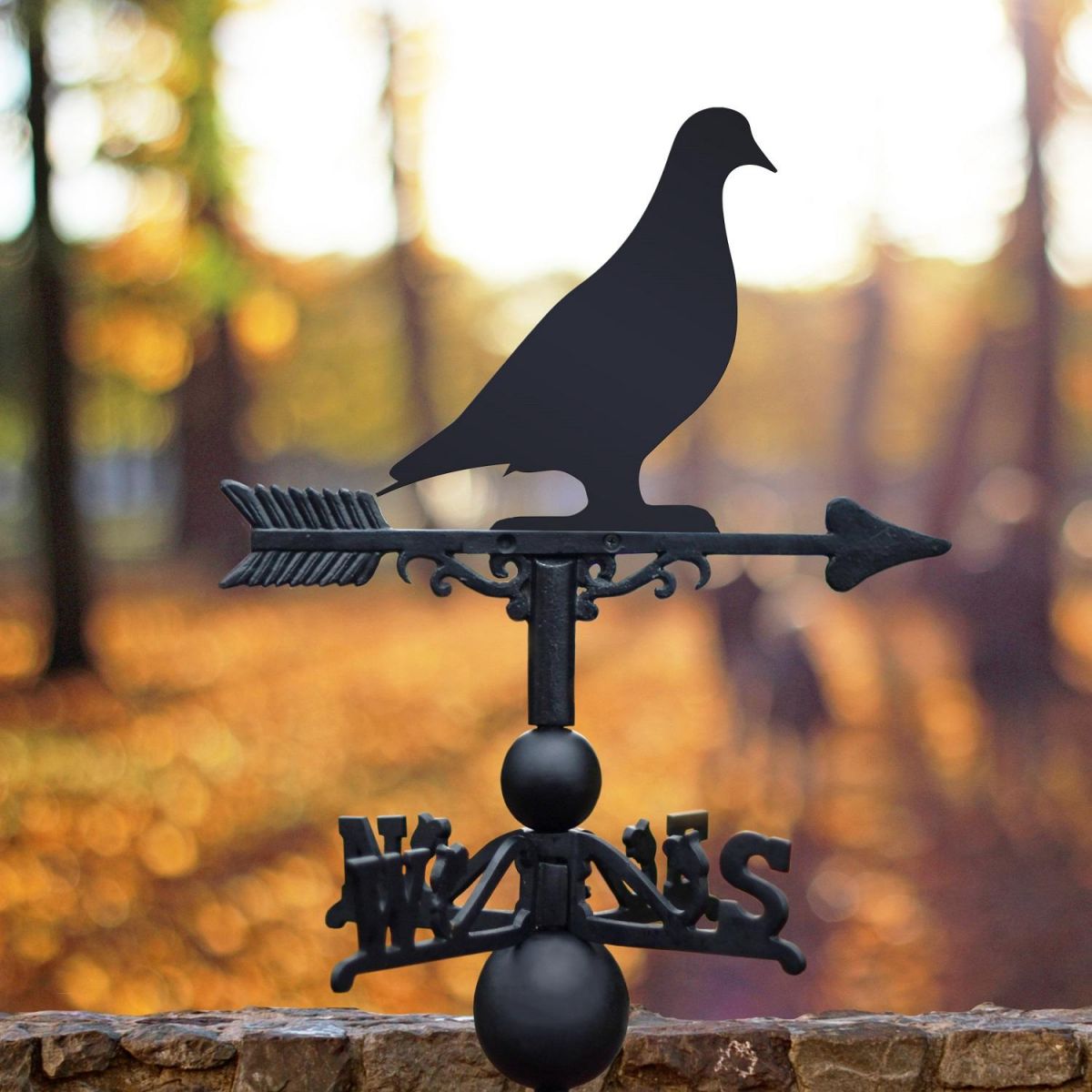 Pigeon Weathervane in Woodland 