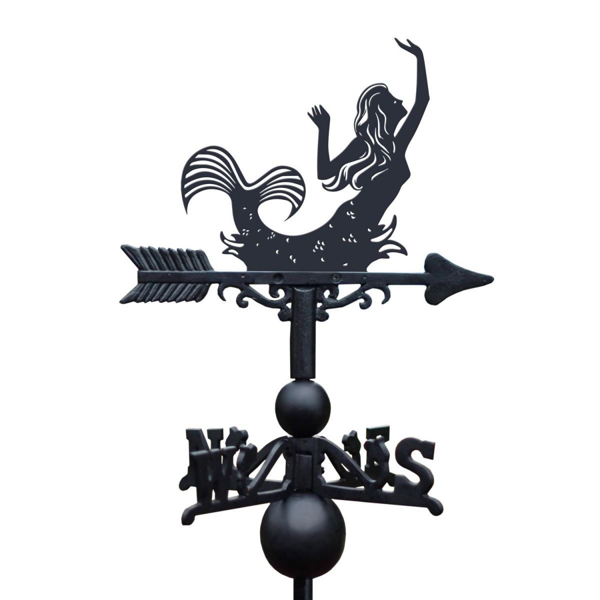 Mermaid Weathervane on White Background