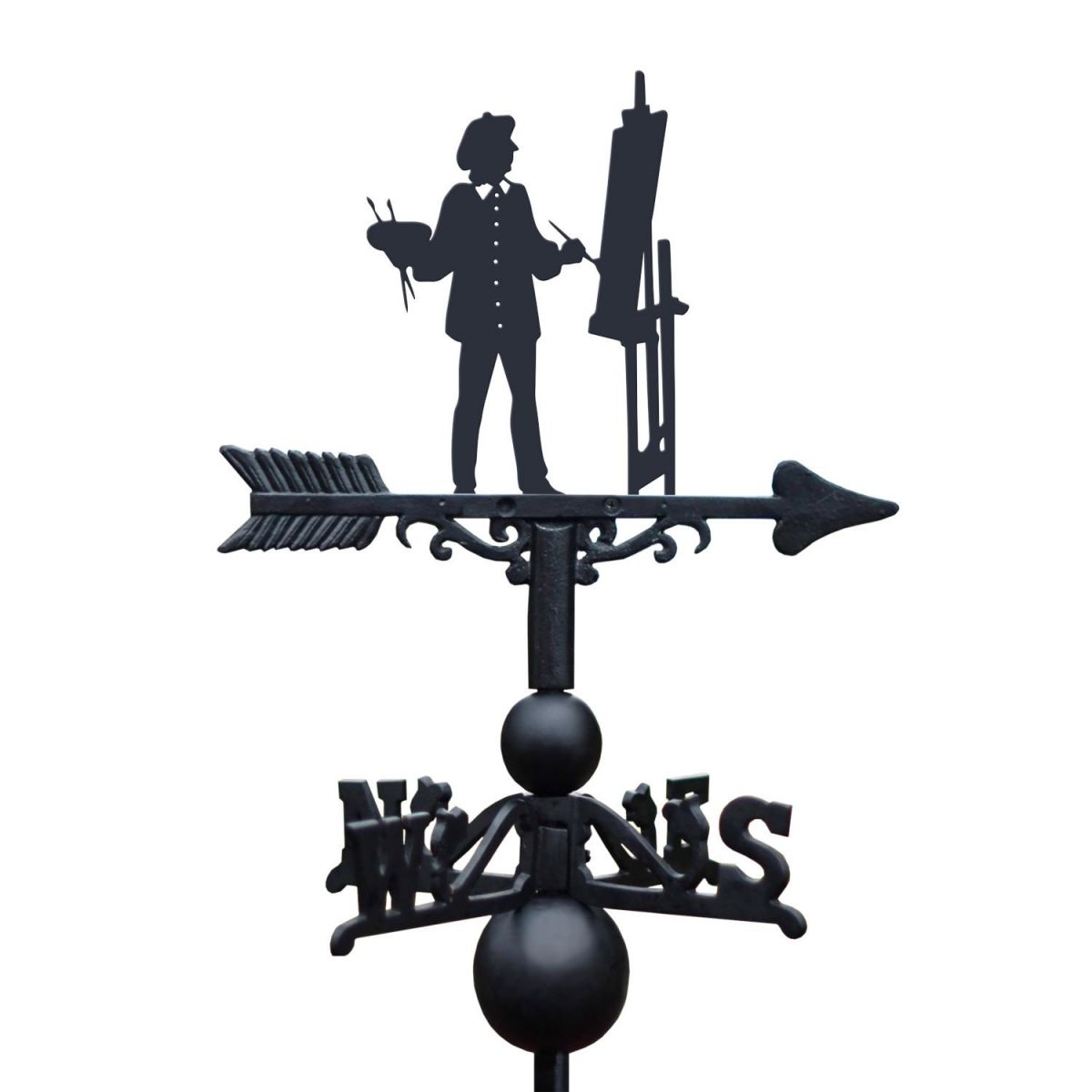 Artist Weathervane on White Background