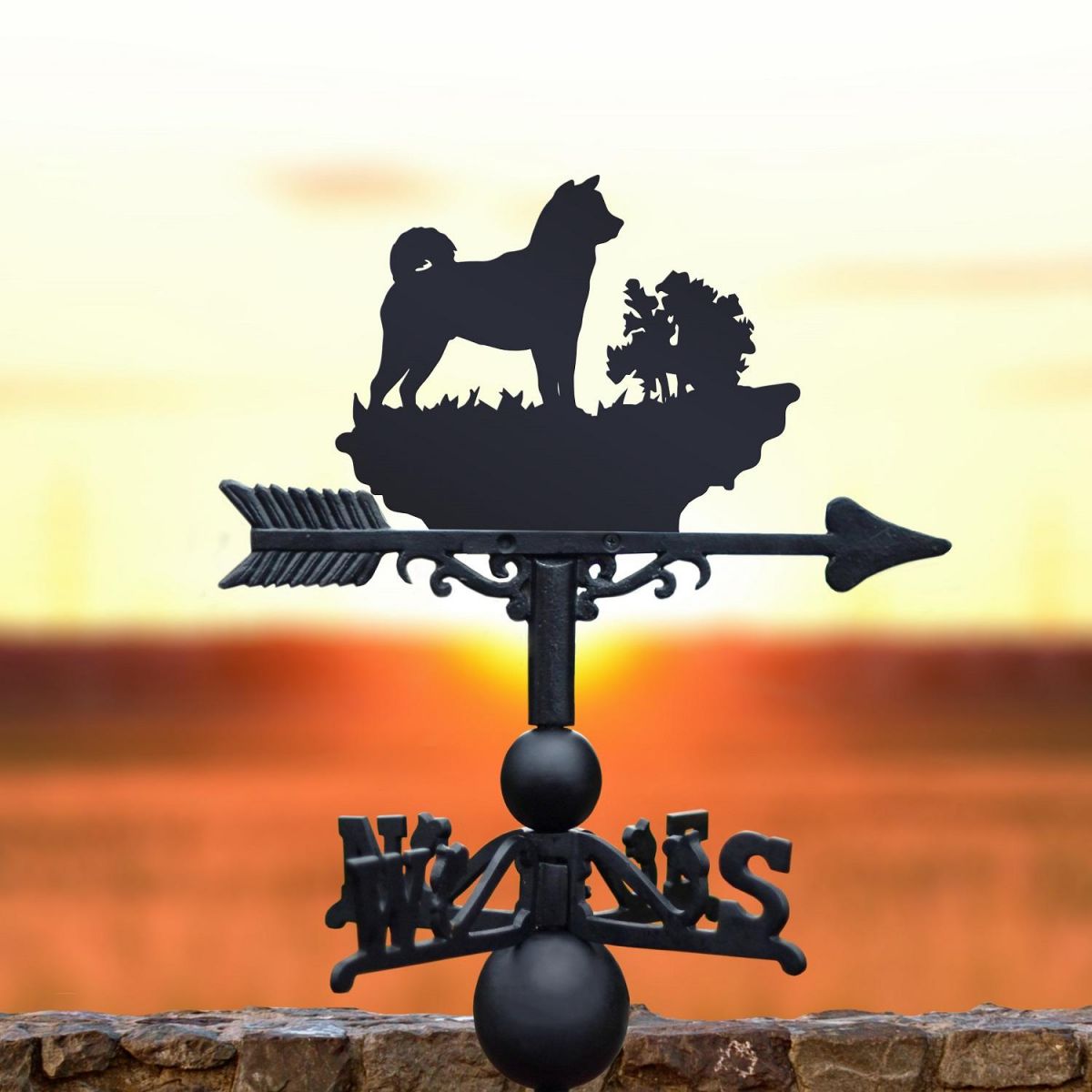 Weathervane with Akita Topper 