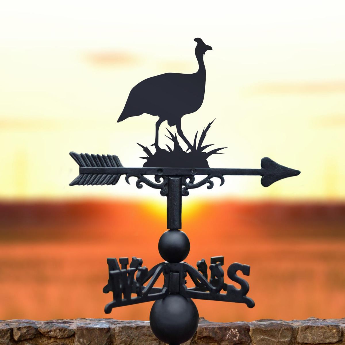 Weathervane with Guinea Fowl Topper