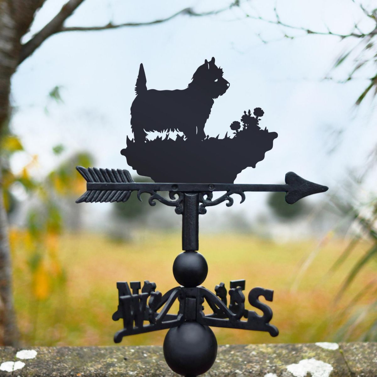 West Highland White Terrier Weathervane in Situ