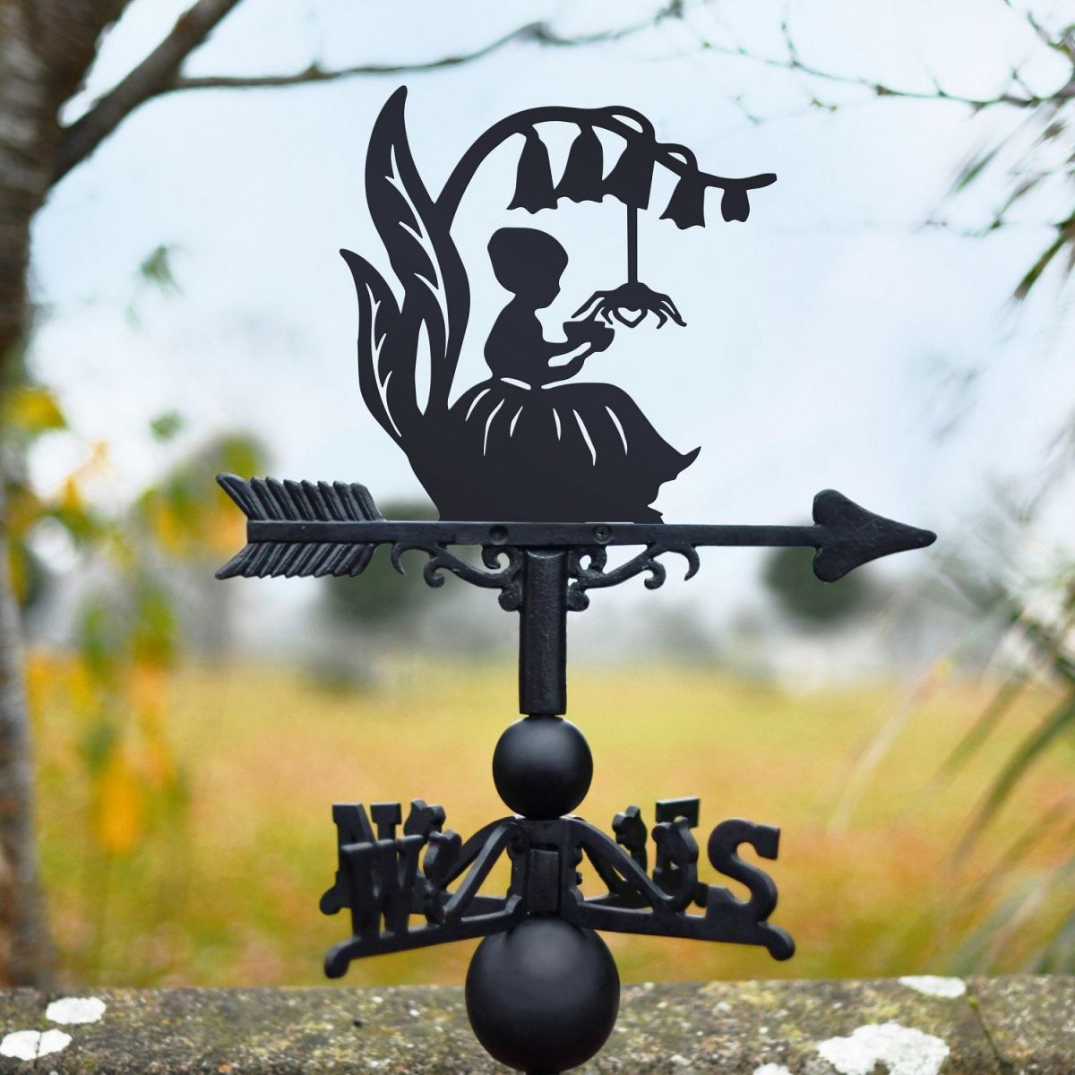 Little Miss Muffet Black Weathervane 